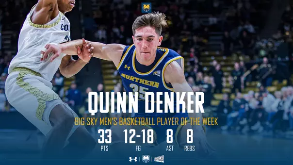 Quinn Denker Named Big Sky POTW for Third Time
