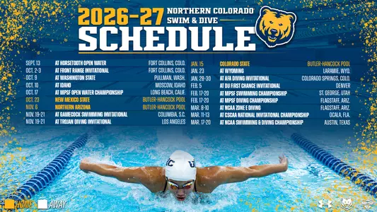 Swim & Dive 2026-27 Schedule
