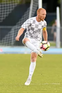 UNF men's soccer player makes a great touch on the ball