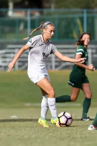 UNF women's soccer player with a great touch on the ball
