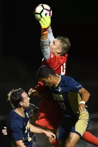 UNF men's soccer goalie makes a great save over opponents