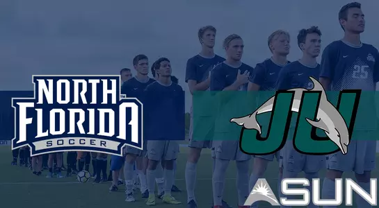 JU preview graphic with men's soccer team