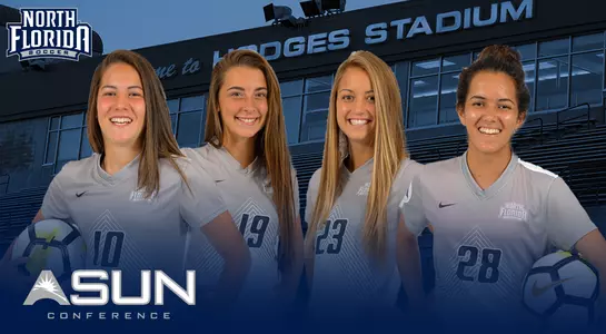 Four women's soccer players earned All-Conference Honors.