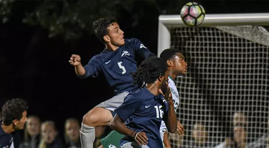 Josh Castellanos heads in a goal against JU