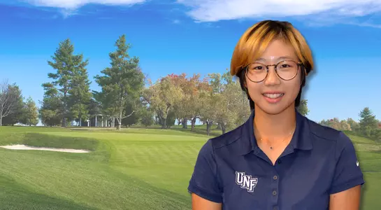 Kaye Kwon head shot posted over a photo of Idle Hour Country Club