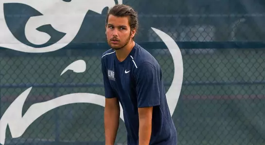 Alberto DeMeo gets ready to serve the ball.