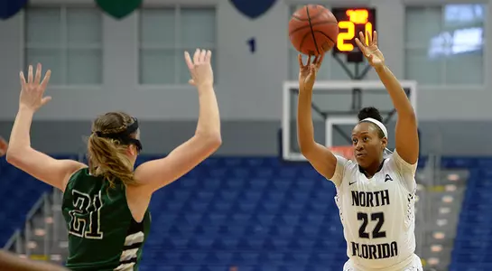 Norris shooting a three-point against Upstate