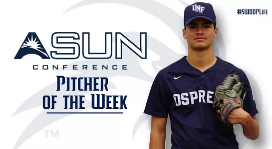 Baseball player Frank German was named ASUN Pitcher of the Week