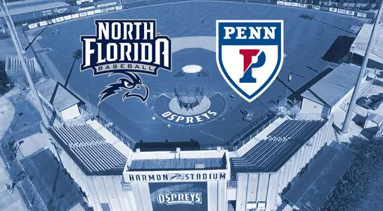 The UNF baseball team will host Penn in a three-game series at Harmon Stadium on Mar. 3-5, 2017