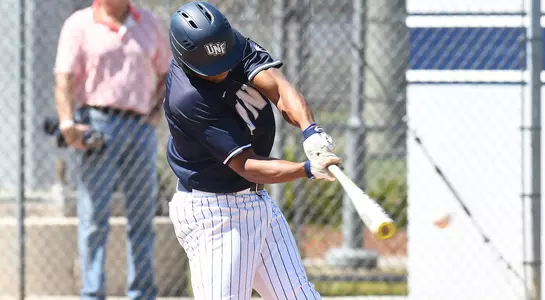 Christian Diaz makes contact with a ball for a hit for the Ospreys