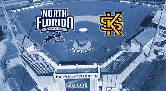 The North Florida baseball team hosts Kennesaw State for a three-game series at Harmon Stadium