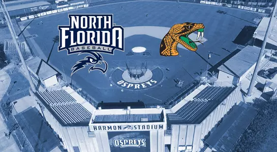 Graphic featuring Harmon Stadium along with logos of UNF and FAMU