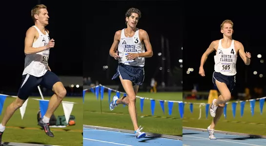 Graphic featuring action shots of Fynn Timm, Tyler Stahl and Noah Perkins running on track