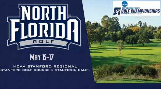 Graphic featuring Stanford Golf Course which is hosting the NCAA Regional
