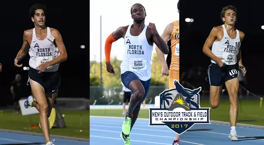 Graphic featuring three runners crossing the finish line