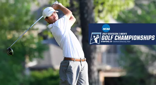 Travis Trace swings his golf club on the tee