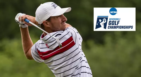 Travis Trace completes his golf swing at NCAA Championship