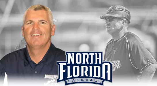Head shot and action shot of new UNF baseball coach Tim Parenton