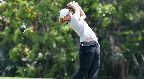 Sydney Merchant hits a tee shot