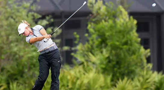 Sydney Merchant hits a tee shot