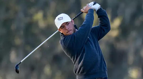 Jordan Batchelor hits a tee shot