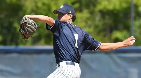 Frank German pitches the baseball