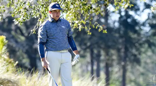 Michael Mattiace prepares to hit a tee shot