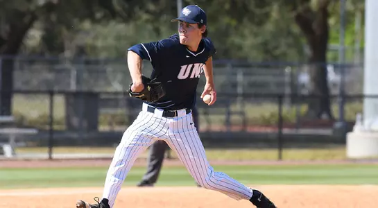Eddie Miller pitches the baseball