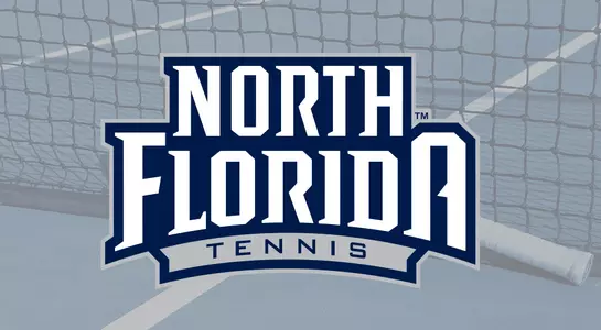 North Florida tennis logo over a net.