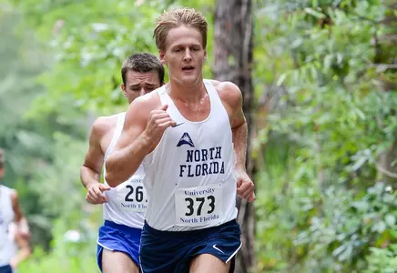 Bradley Langenberg runs on trails of UNF XC Course