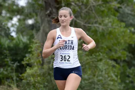 Hannah Evans races hard in the UNF XC Invitational