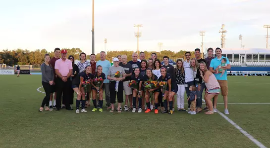 Women's soccer celebrated senior night.