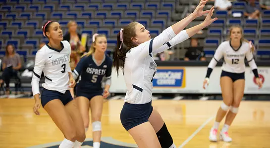 Kaileen Herman gets underneath an attack to dig out the volleyball on defense.