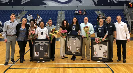 UNF's senior players, coaches, and parents gather before a match.