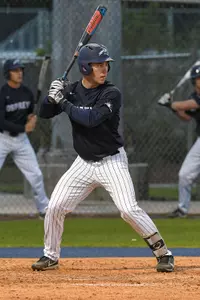 Chris Matthias readies himself to hit a ball while at bat