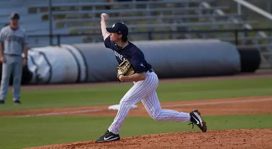 Ethan Michaelis throws a pitch