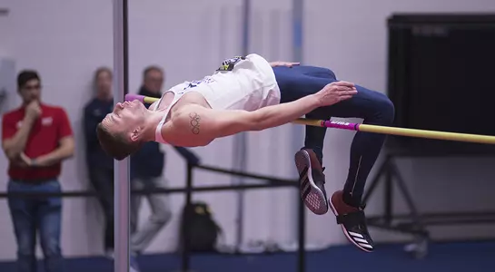 Bobby Harris jumps the high jump at ASUN Indoors