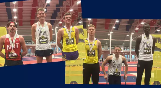 Collage of UNF men's track event medalists at ASUN Championship