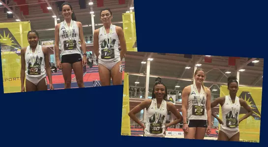 Collage of UNF women's track event title winners at ASUN Championship