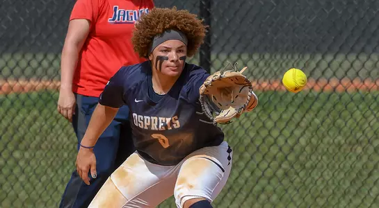 Navia Penrod makes an out at first base.