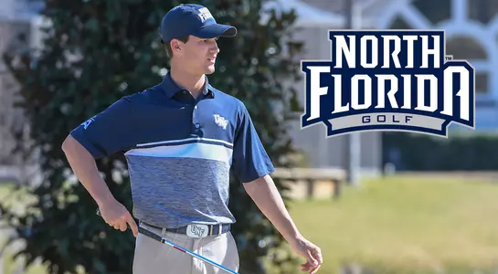 Philip Knowles stares at the hole in preparation of making a putt