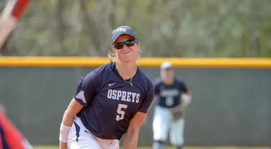 Sydney Matzko celebrates her pitch.