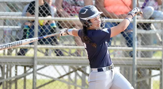 Dominica Cocuzza watches her hit at home in 2017.