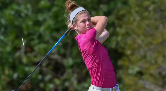 Sydney Shrader hits a tee shot in the Kiawah Island Classic