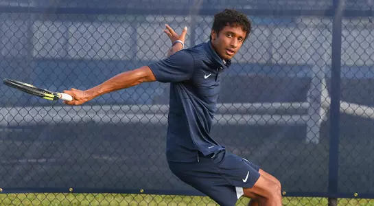 Sahil Deshmukh hits a backhand