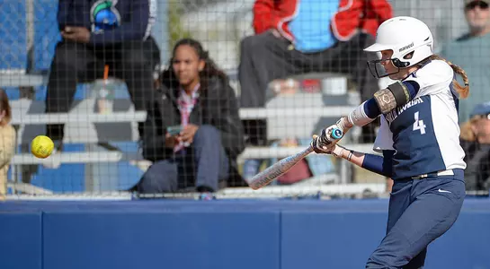 Ashley Niesman hits the ball against Notre Dame.