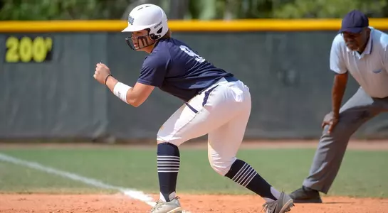 Navia Penrod gets ready to run the bases.