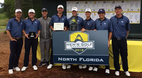 Team photo of ASUN Champion men's golf team