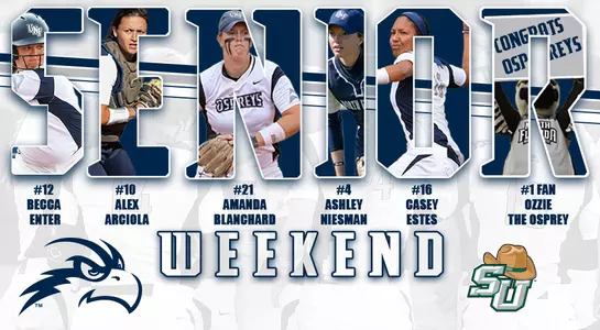 Five seniors will be honored for Softball's senior day. Becca Enter, Alex Arciola, Amanda Blanchard, Ashley Niesman and Casey Estes.