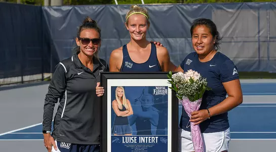 Luise Intert celebrated senior day with a clinch against KSU.